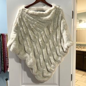 Faux Fur Shoulder Cape White